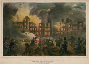 Destruction by Fire of the Houses of Parliament on 16 October 1834, as Seen from Henry VIII