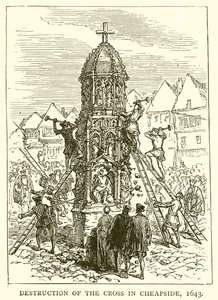 Destruction of the Cross in Cheapside, 1643 by English School