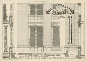 (detail) first and second floor windows at the new science schools for the science and art department by English School