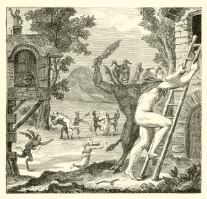 Devils Would Often Lay Hold of Men and Flog Them. Abbe Boileau by English School