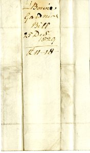 Devonshire MSS AS 3101, folio from a bundle of bills settled by Pinder Simpson for Lord George Cavendish, including Alexander Bowie