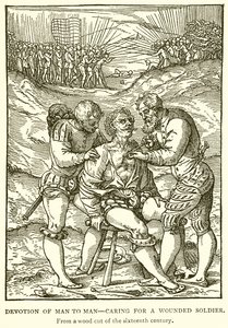 Devotion of Man to Man: Caring for a Wounded Soldier by English School