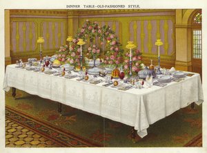Dinner Table - Old Fashioned Style by English School