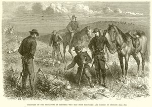 Discovery of the Skeletons of Soldiers Who Had Been Surprised and Killed by Indians (June, 1867) by English School