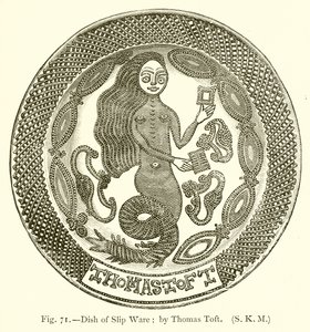Dish of Slip Ware by Thomas Toft by English School
