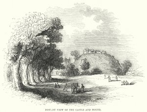Distant View of the Castle and Mound by English School