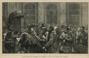 Divine service for shepherds and herdsmen - a study at the Berners Hall, Islington, London by English School