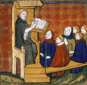 Dominican Teacher with Pupils, Livre des Proprietez des Choses, Early Fifteenth Century