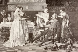 Don Quixote in the House of the Duke and Duchess by English School