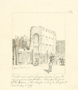 Drawing of the Remains of Old Newgate by English School