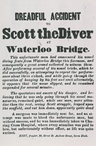 Dreadful Accident of Scott the Diver at Waterloo Bridge by English School