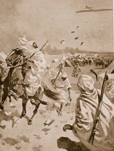 Dropping Pamphlets on the Arabs During the Italo-Turkish War (1911-12) by English School