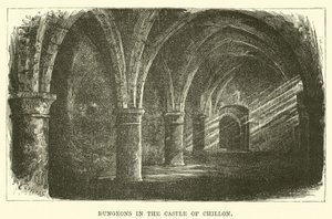 Dungeons in the Castle of Chillon by English School