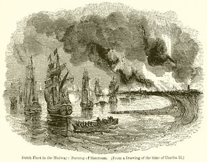 Dutch Fleet in the Medway: Burning of Sheerness by English School