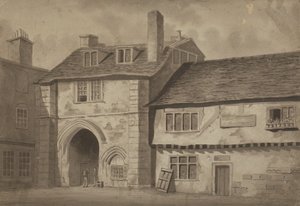 East View of the Gateway to the Abbey of St Saviour, Bermondsey, c.1825