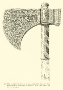 Eastern Battle-axe, Richly Damascened, and Bearing the Monogram of the Sultan Saladin, with the Date 550 of the Hegira by English School