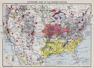 Economic Map of United States by English School