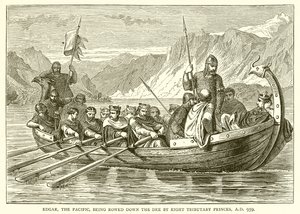 Edgar, the Pacific, being Rowed down the Dee by Eight Tributary Princes, A.D. 959 by English School