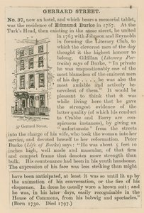 Edmund Burke and 37 Gerrard Street by English School