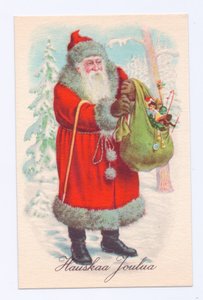 Edwardian Postcard of Father Christmas Holding a Sack of Toys, c.1910