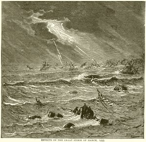 Effects of the Great Storm of March, 1493 by English School