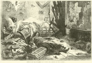 Effects of the explosion of a shell in a house in the suburbs, May 1871 by English School
