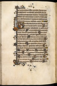 Bohun lady at prayer, with marginal lion and castle, from the 