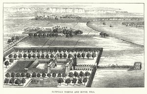 Egyptian Temple and River Nile by English School