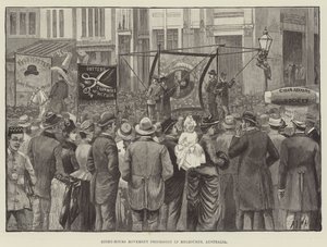 Eight-Hours Movement Procession in Melbourne, Australia by English School