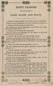 Eight reasons for not going to fairs, races and plays by English School