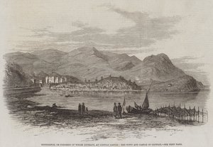 Eisteddfod, or Congress of Welsh Literati, at Conway Castle, the Town and Castle of Conway by English School