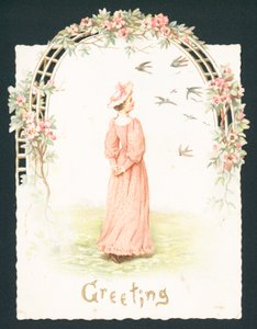 Elegant Lady Standing Under Archway by English School