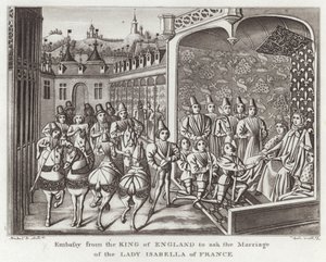 Embassy from the King of England to ask the Marriage of Lady Isabella of France by English School