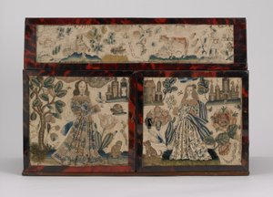 Embroidered casket, c.1660