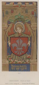 Embroidery, Silk and Gold, Under a Gothic Canopy, German, Late 15th Century by English School