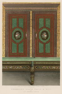 Enamelled Slate Table and Wall by English School