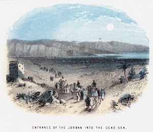 Entrance of the Jordan into the Dead Sea by English School