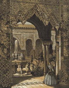 Entrance to the Court of Lions, the Alhambra Court, Crystal Palace, Sydenham, London by English School