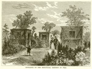 Entrance to the Zoological Gardens in 1840 by English School