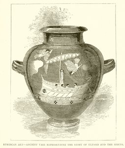 Etruscan Art--Ancient Vase Representing the Story of Ulysses and the Sirens by English School