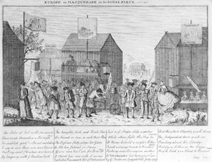 Europe in Masquerade, or the Royal Farce, by G. Foster, 1747 by English School