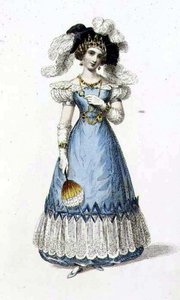 Evening dress, fashion plate from Ackermann