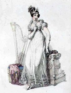 Evening Dress, Fashion Plate from Ackermann