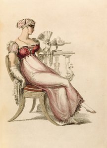Evening dress or ball gown, fashion plate from Ackermann