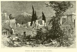 Evening in the Street of Tombs, Pompeii by English School