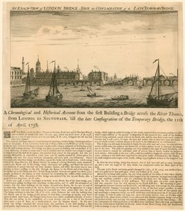 Exact View of London Bridge since the Conflagration of the Late Temporary Bridge, 11 April 1758 by English School