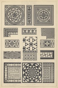 Examples of tesselated pavement from Pompeii and Tor Marancio, Italy by English School