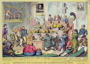 Exhibition Extraordinary in the Horticultural Room, etched by George Cruikshank, pub. by G. Humphrey, 1826