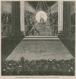 Experimental Exhibition of the Electric Light in Trafalgar Square, London by English School