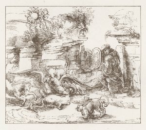 Facsimile of a Study by Leonardo da Vinci by English School